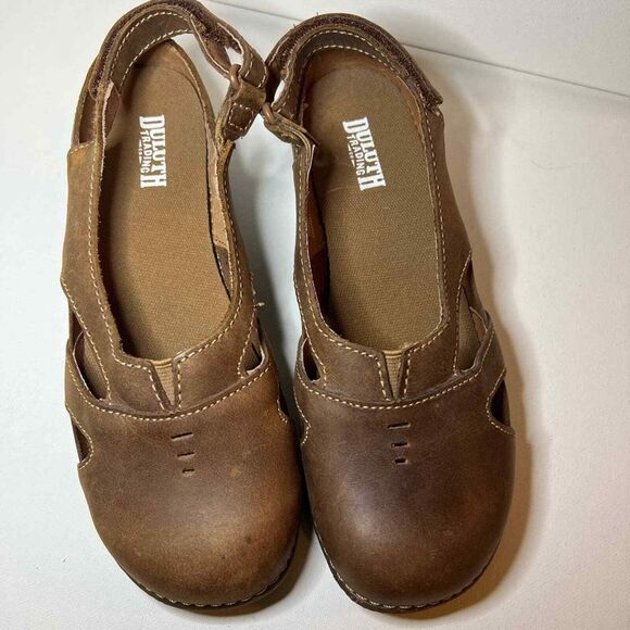 Duluth Trading Co Shoes - Duluth Trading‎ Co. Andina Brown Leather Slingback Comfort Shoes Sz. 6.5